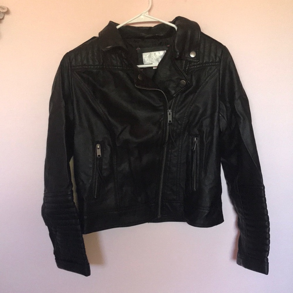 faux leather jacket